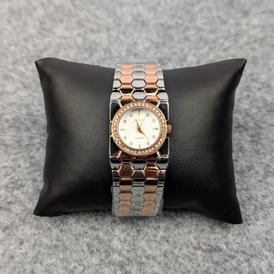 Elegant Multti Ladies Quartz Watch with Crystal Bezel  Premium Bracelet Design (White Dial) Code : 11158